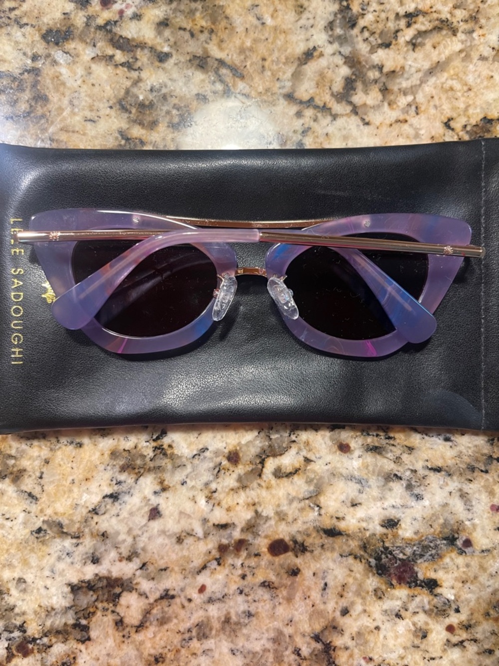 Lele Sadoughi Lavender Purple Cat Eye Sunglasses - Picture 2 of 3